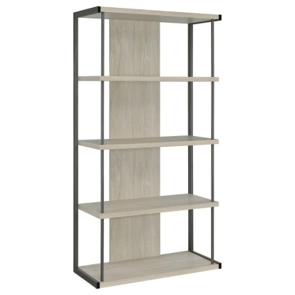 Coaster Loomis 4-shelf Bookcase Whitewashed Grey Model 805884