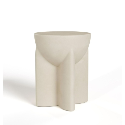 Modrest Elsa - Modern Beige Concrete Round End Table End Table Beige furniture-00181846 Vig Furniture VGGR-615436-BGE