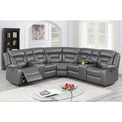 Poundex Power Reclining Sectional Model F86611