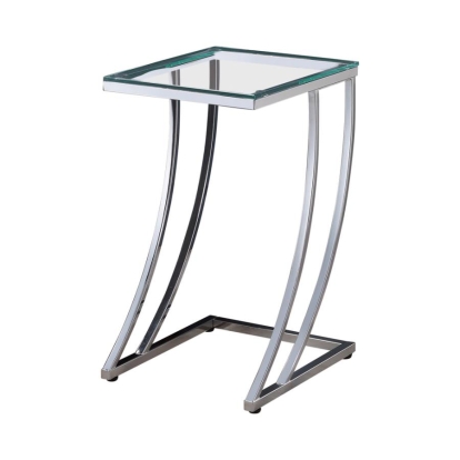Coaster Cayden Rectangular Top Accent Table Chrome and Clear Model 900082
