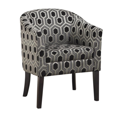 Coaster Jansen Hexagon Patterned Accent Chair Grey and Black Model 900435
