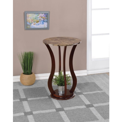 Coaster Elton Round Marble Top Accent Table Brown Model 900926