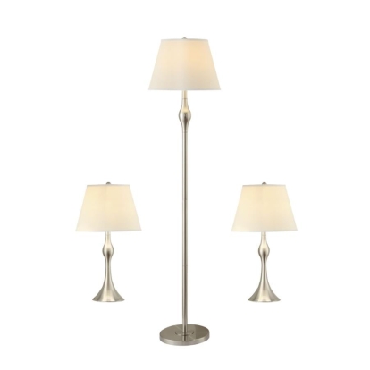 Coaster Griffin 3-piece Slender Lamp Set Brushed Nickel Model 901235