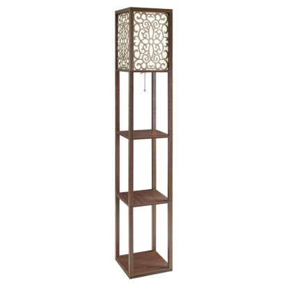 Coaster Macchino Square Floor Lamp with 3 Shelves Cappuccino Model 901568