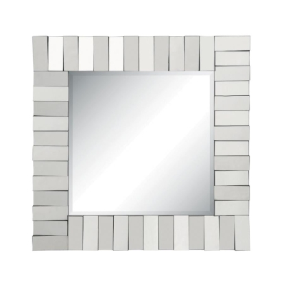 Coaster Tanwen Square Wall Mirror with Layered Panel Silver Model 901806