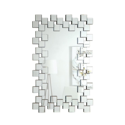 Coaster Pamela Frameless Wall Mirror with Staggered Tiles Silver Model 901838