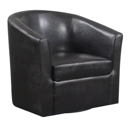 Coaster Turner Upholstery Sloped Arm Accent Swivel Chair Dark Brown Model 902098