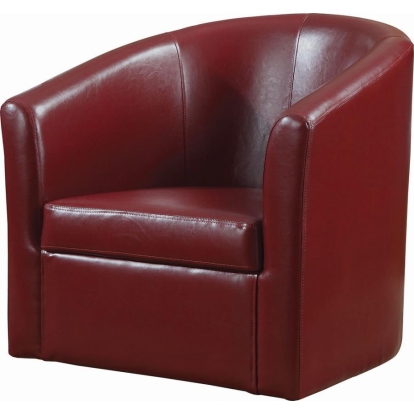 Coaster Turner Upholstery Sloped Arm Accent Swivel Chair Red Model 902099