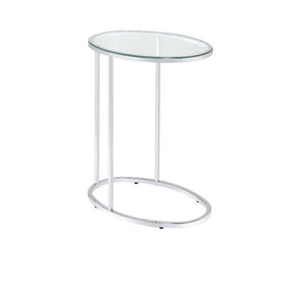 Coaster Kyle Oval Snack Table Chrome and Clear Model 902927