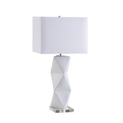 Coaster Camie Geometric Ceramic Base Table Lamp White Model 902937