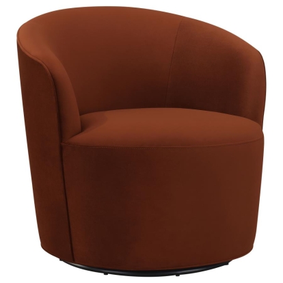 Coaster Joyce Sloped Arms Swivel Chair Burnt Orange Model 905631