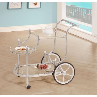 Coaster Sarandon 3-tier Serving Cart Chrome and Clear