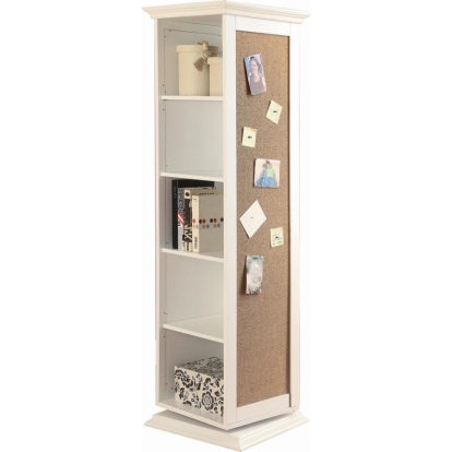Coaster Robinsons Swivel Accent Cabinet with Cork Board White Model 910080