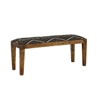 Coaster Lamont Rectangular Upholstered Bench Natural and Navy Model 910177