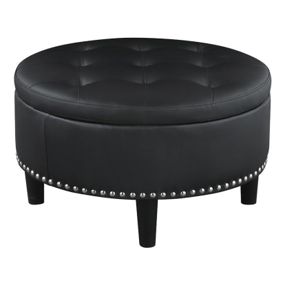 Coaster Jace Upholstered Tufted Storage Ottoman Black Model 914144