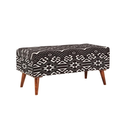 Coaster Cababi Upholstered Storage Bench Black and White Model 918490