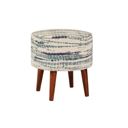Coaster Mason Round Accent Stool Blue and White Model 918493