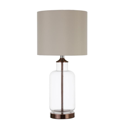 Coaster Aisha Drum Shade Table Lamp Creamy Beige and Clear Model 920015