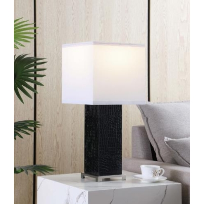 Coaster Bridle Square Shade Bedside Table Lamp Black