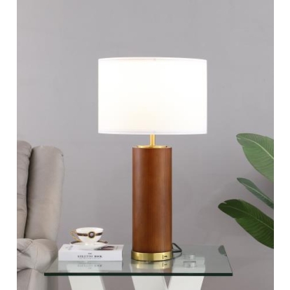 Coaster Aziel Drum Shade Bedside Table Lamp Cappuccino and Gold