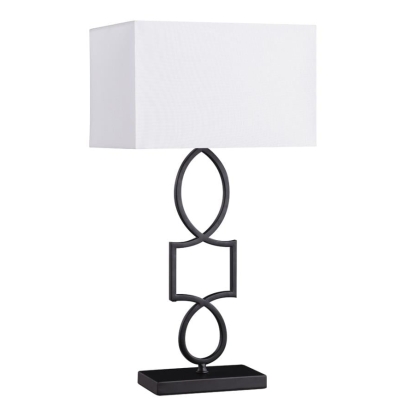 Coaster Leorio Rectangular Shade Table Lamp White and Black Model 920217