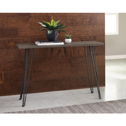 Coaster Neville Rectangular Console Table Concrete and Black Model 930050