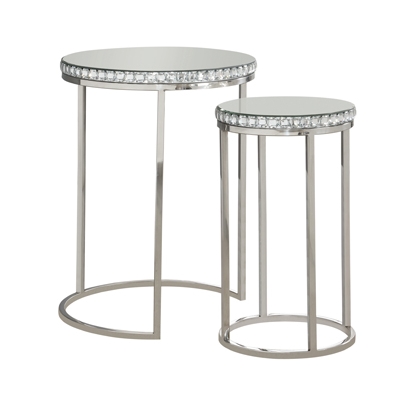 Coaster Addison 2-piece Round Nesting Table Silver