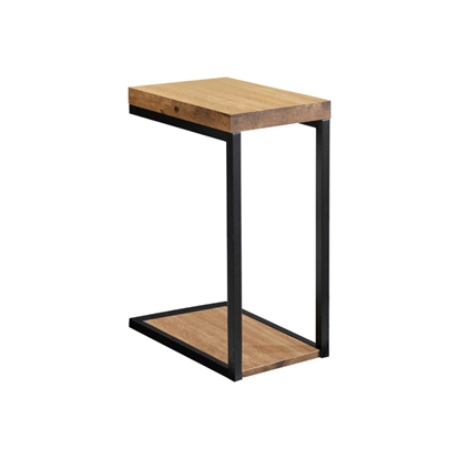 Coaster Beck C-Shape Snack Table Black and Antique Nutmeg