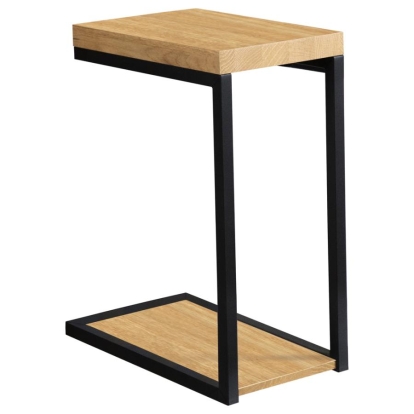 Coaster C-Shape Snack Table Black and Golden Oak Model 931248