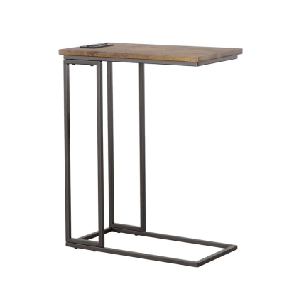 Coaster Rudy Snack Table with Power Outlet Gunmetal and Antique Brown Model 935871