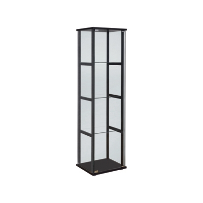 Coaster Cyclamen 4-shelf Glass Curio Cabinet Black and Clear
