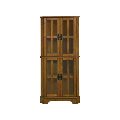 Coaster Coreosis 4-shelf Corner Curio Cabinet Golden Brown