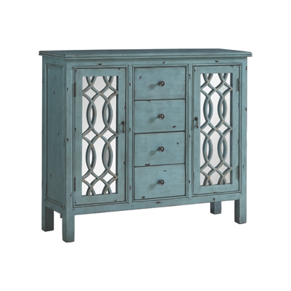 Coaster Rue 4-drawer Accent Cabinet Antique Blue