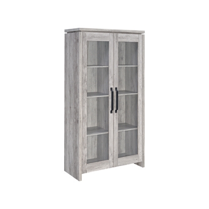 Coaster Alejo 2-door Tall Cabinet Grey Driftwood