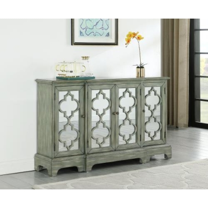 Coaster Erigeron 4-door Accent Cabinet Grey