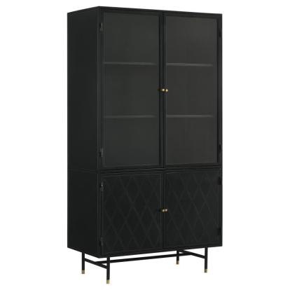 Coaster Santiago Rectangular 4-door Cabinet Matte Black Model 951134