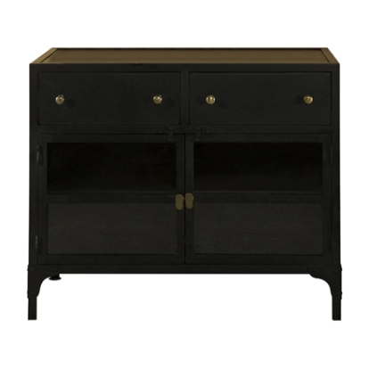 Coaster Sadler 2-drawer Accent Cabinet with Glass Doors Black