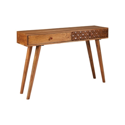 Coaster Lotus 2-drawer Console Table Natural Brown