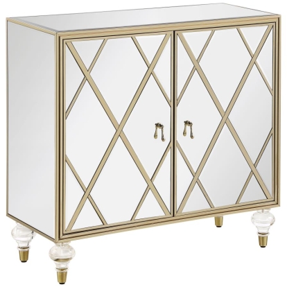 Coaster Astilbe 2-door Accent Cabinet Mirror and Champagne Model 951851
