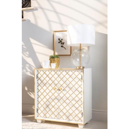 Coaster Belinda 2-door Accent Cabinet White and Gold