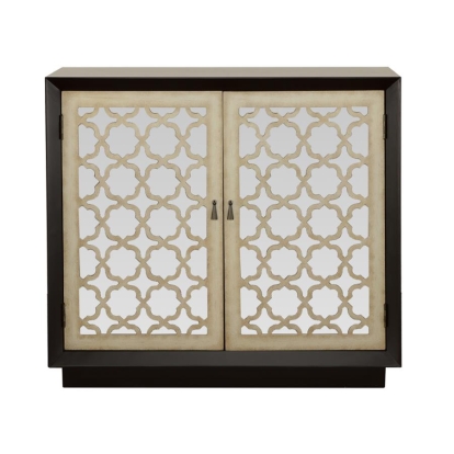 Coaster Cailean 2-door Accent Cabinet with Lattice Pattern Black Model 953345