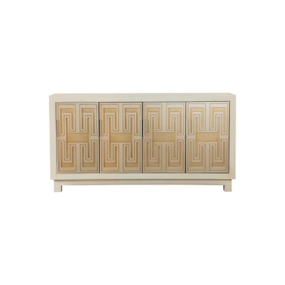 Coaster Voula Rectangular 4-door Accent Cabinet White and Gold Model 953416