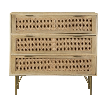 Coaster Zamora 3-drawer Accent Cabinet Natural and Antique Brass