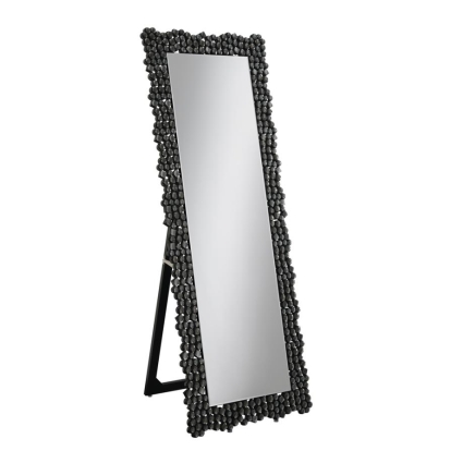 Coaster McKay Textural Frame Cheval Floor Mirror Silver and Smoky Grey Model 961422