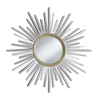 Coaster Beiwen Sunburst Wall Mirror Champagne and Silver Model 962937
