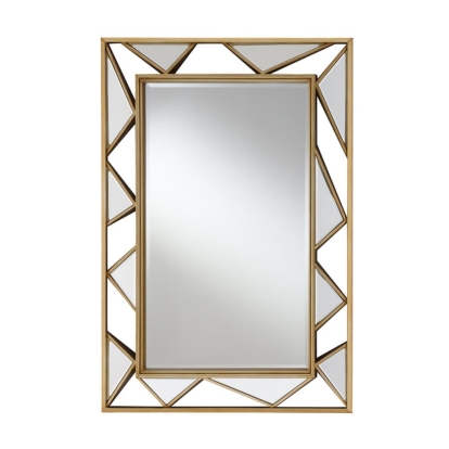 Coaster Rhonda Rectangular Geometric Wall Mirror Gold Model 962948