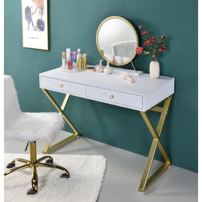 ACME Coleen Vanity Desk With Mirror & Jewelry Tray Model AC00667