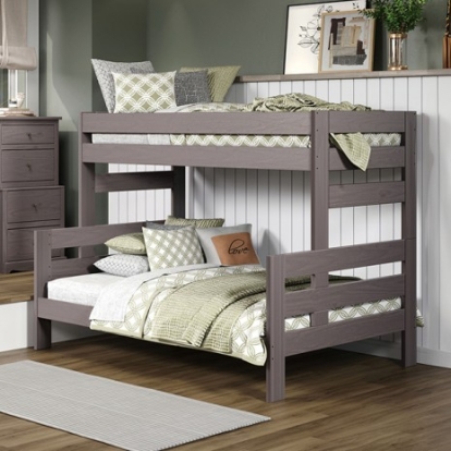 Furniture of America Damaris Rustic Solid with Wood Gray Twin-Full Bunkbed Model AM-BK306GY-BED