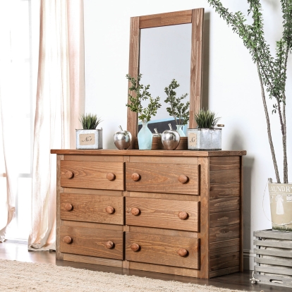 Lea Rustic Mahogany Dresser Model AM7000D by Furniture of America