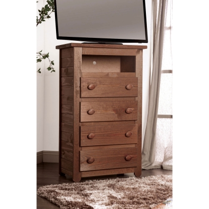 Lea Rustic Mahogany Media Chest Model AM7000TV by Furniture of America